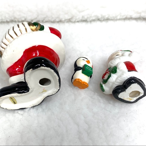 Ceramic Santas & penguin figurines - Picture 3 of 3